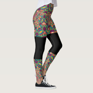 Psychedelic Millefiori Mandala Art Yoga leggings
