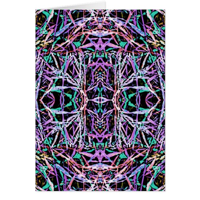 Psychedelic Mönster i Rosa Hälsningskort (Framsidan)