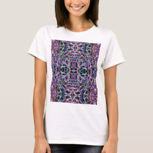 Psychedelic Mönster i Rosa Tee Shirt