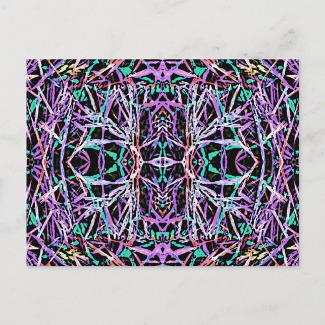 Psychedelic Mönster i Rosa Vykort (Framsida)