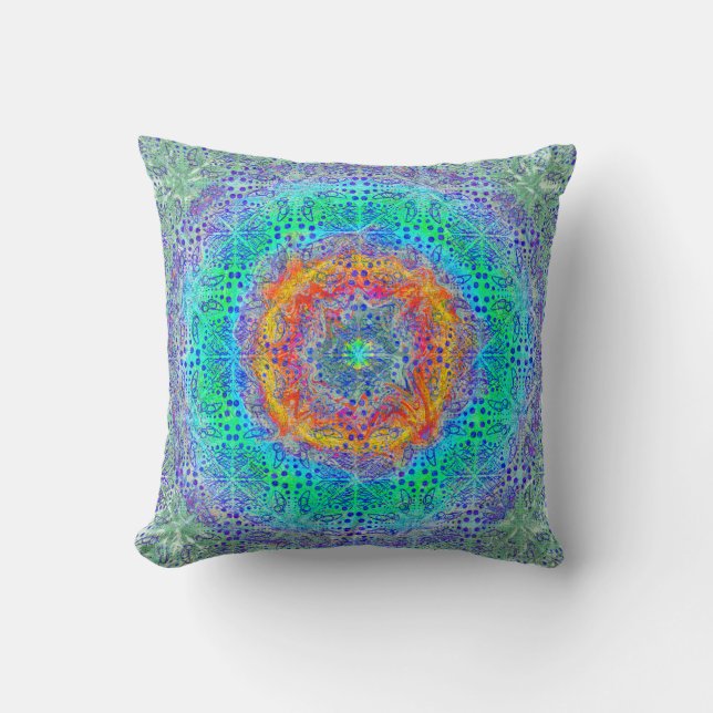 Psychedelic mönsterdekorativ kudde (Framsida)