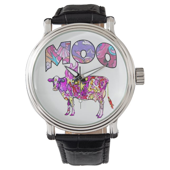 Psychedelic Moo Cow Armbandsur (Framsida)
