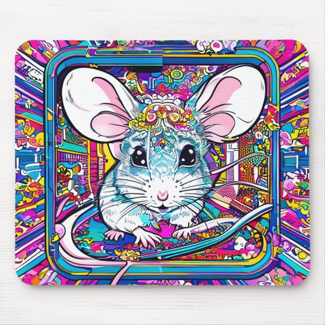 Psychedelic Mouse: A Colorful Journey Musmatta (Framsidan)