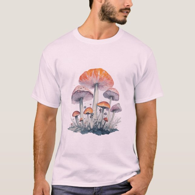 Psychedelic Mushrom Trippy T Shirt (Framsida)