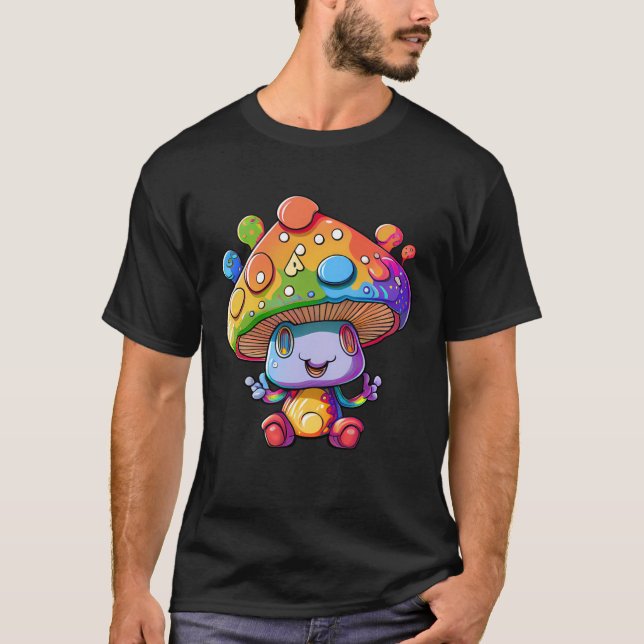 Psychedelic Mushroom Älskare och Forager Pullover  T Shirt (Framsida)