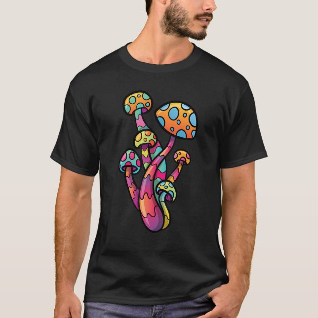 Psychedelic Mushroom Älskare Trance House Rave Par T Shirt (Framsida)