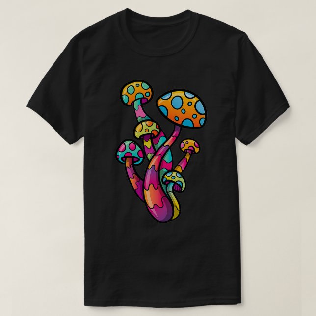 Psychedelic Mushroom Älskare Trance House Rave Par T Shirt (Design framsida)