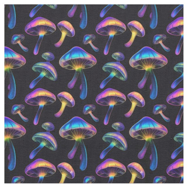 Psychedelic Mushroom Fabric Tyg (Närbild)