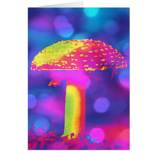 Psychedelic Mushroom Hälsningskort (Framsidan)