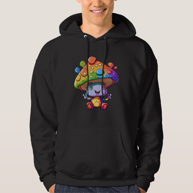 Psychedelic Mushroom Lover and Forager Hoodie (Framsida)