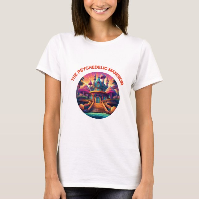 Psychedelic Mushroom Mountain T Shirt (Framsida)