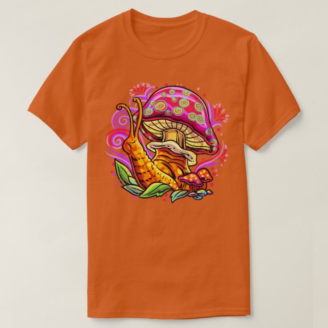 Psychedelic Mushroom Snigel Art T Shirt (Design framsida)