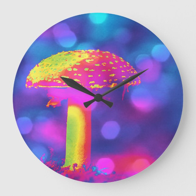 Psychedelic Mushroom Stor Klocka (Framsida)