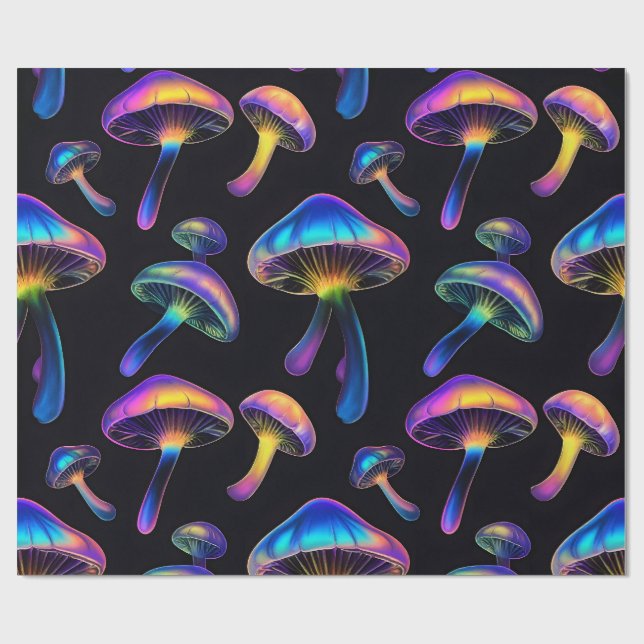 Psychedelic Mushroom Wrapping Papper Presentpapper (Platt)
