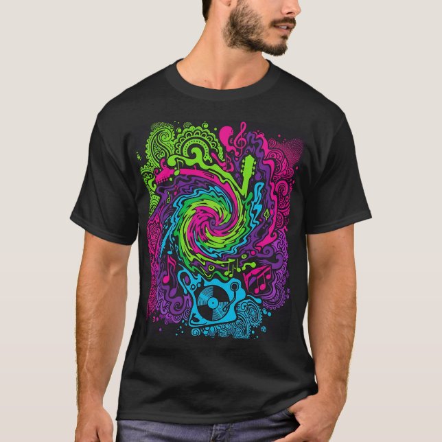 Psychedelic Music Festival T-Shirt | Retro Trippy (Framsida)