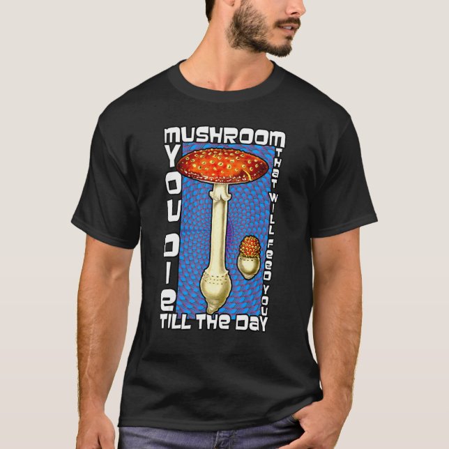 Psychedelic Mycelium Mushroom Anatomy T Shirt (Framsida)