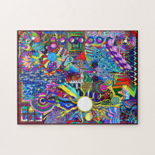 Psychedelic Myndlspyll häller grafisk design Pussel