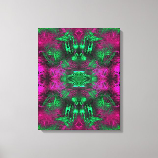 Psychedelic Neon Energy Fractal Art Canvastryck (Framsida)