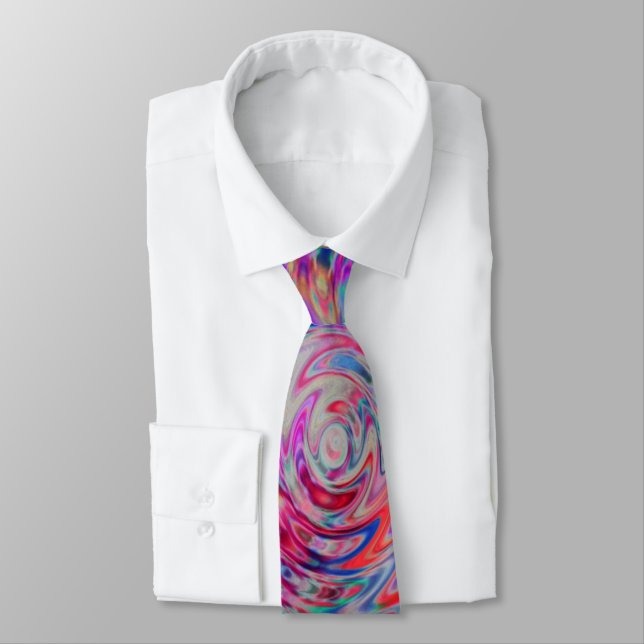 Psychedelic Neon Rainbow Neck Tie matchar allt! Slips (Bunden)