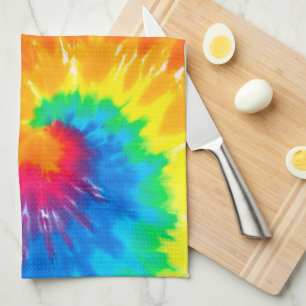 Psychedelic Neon Tie-Dye Kökshandduk