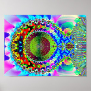 Psychedelic neonFractal Poster