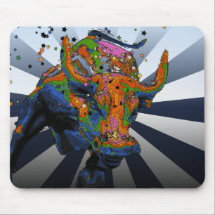 Psychedelic NYC: Laddande tjur av wall street Musmatta