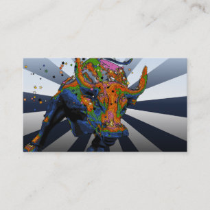 Psychedelic NYC: Laddande tjur av wall street Visitkort