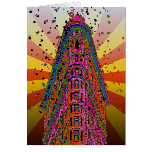 Psychedelic NYC - Överträffa av Flatironen som Hälsningskort (Framsidan)