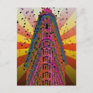 Psychedelic NYC - Toppen av Flatiron Building A2 Vykort