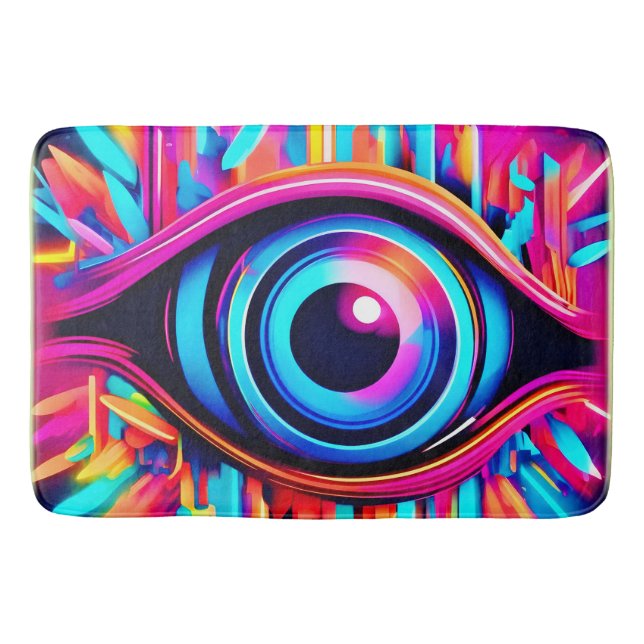 Psychedelic Öga Art Badrumsmatta (Framsidan)