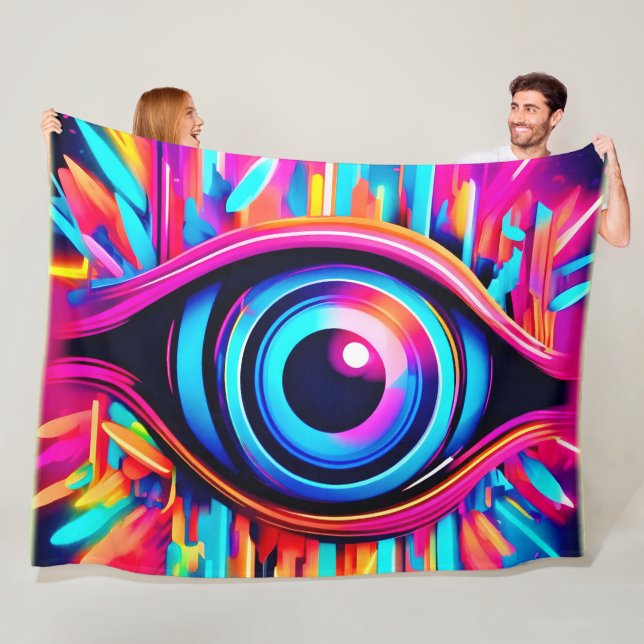 Psychedelic Öga Art Fleecefilt (På plats)