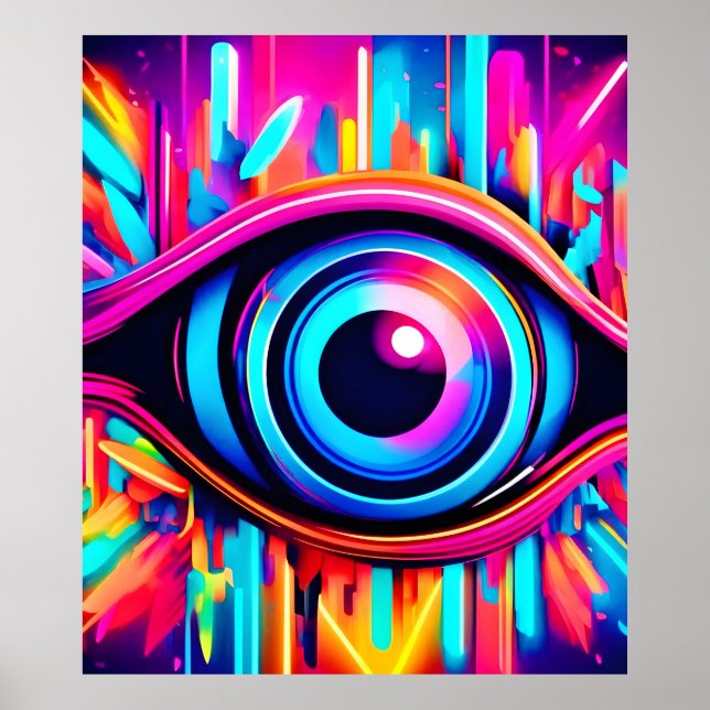 Psychedelic Öga Art Poster (Framsidan)