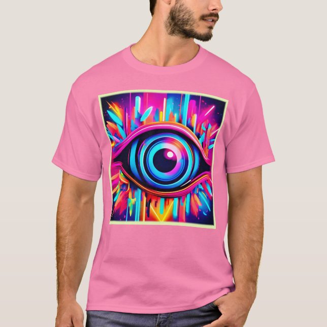 Psychedelic Öga Art T Shirt (Framsida)