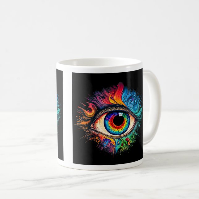 Psychedelic Öga Classic Mugg, 11 oz Kaffemugg (Framsida höger)