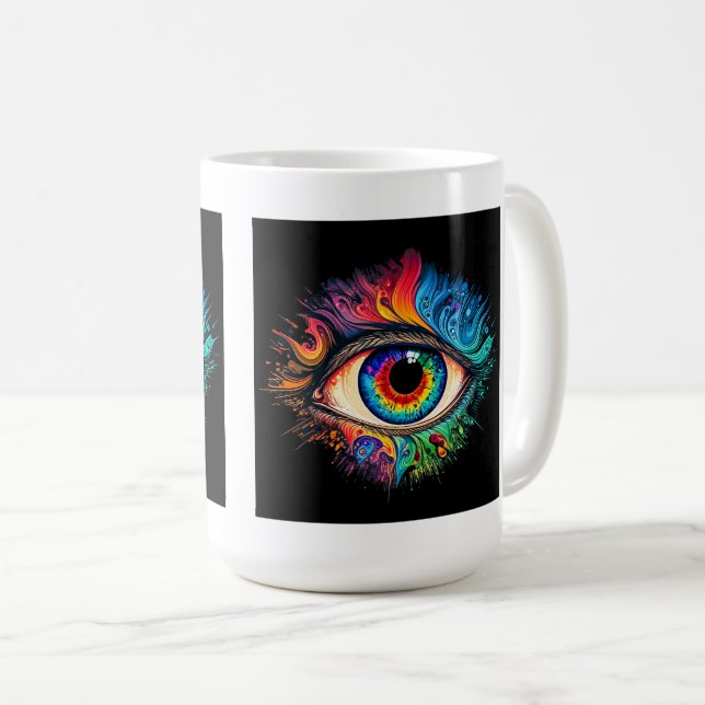 Psychedelic Öga Classic Mugg, 15 oz Kaffemugg (Framsida höger)
