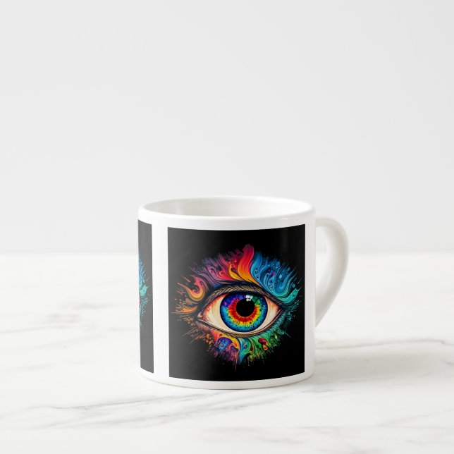 Psychedelic Öga Espresso Mugg Espressomugg (Framsida höger)