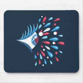 Psychedelic öga för mörkt färgrikt stänk musmatta