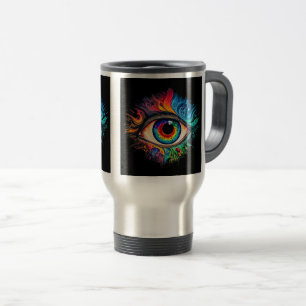 Psychedelic Öga Travel/Commuter Mugg, 15 oz Resemugg