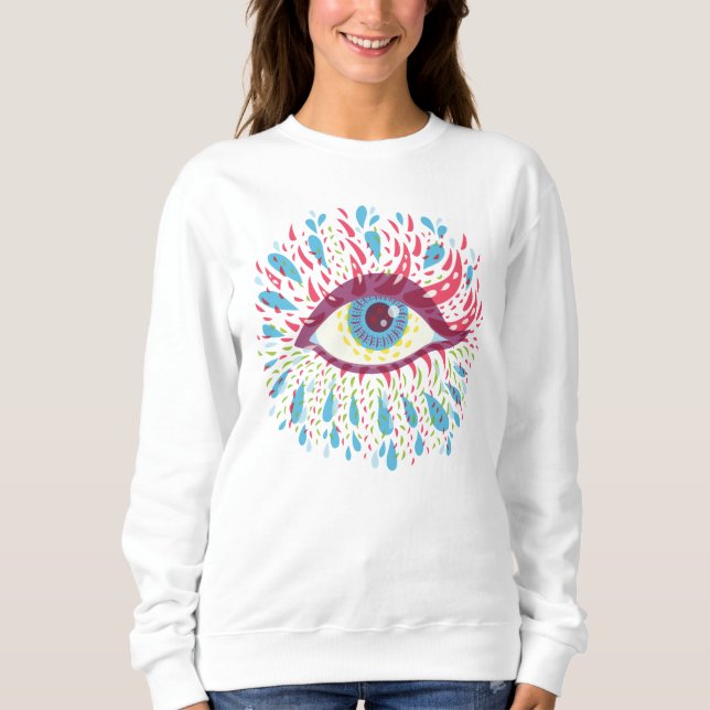 Psychedelic Öga Trippy Hippie T Shirt (Framsida)