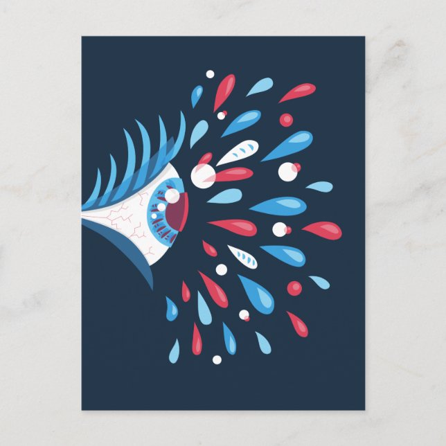 Psychedelic Öga Trippy Konstig Odness Vykort (Framsida)