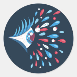 Psychedelic Öga Trippy Konstig Runt Klistermärke