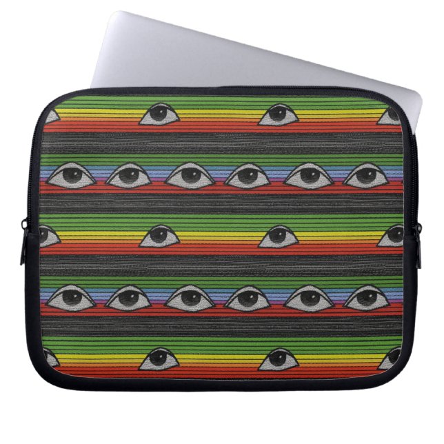 Psychedelic Ögon Mönster Laptop Fodral (Framsidan)