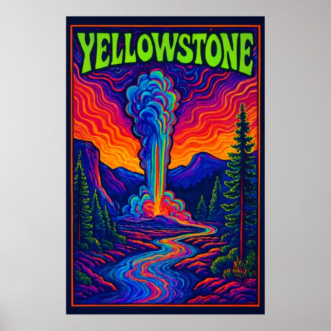 Psychedelic Old Faithful Poster (Framsidan)