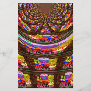 Psychedelic Påsk Kaleidoscope Art Skriv ut Brevpapper