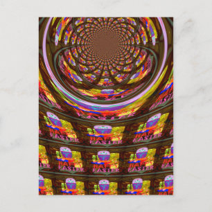 Psychedelic Påsk Kaleidoscope Art Skriv ut Helg Vykort