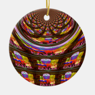 Psychedelic Påsk Kaleidoscope Art Skriv ut Julgransprydnad Keramik