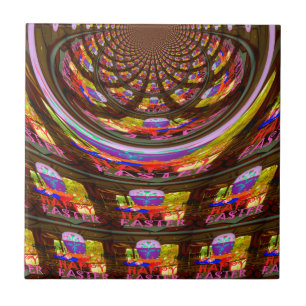 Psychedelic Påsk Kaleidoscope Art Skriv ut Kakelplatta