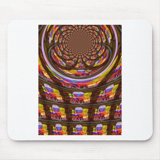 Psychedelic Påsk Kaleidoscope Art Skriv ut Musmatta (Framsidan)