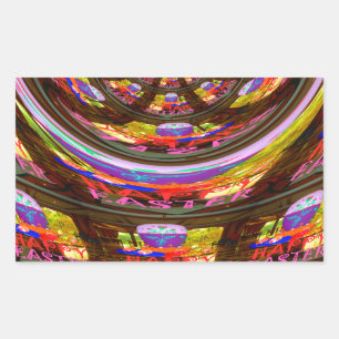 Psychedelic Påsk Kaleidoscope Art Skriv ut Rektangulärt Klistermärke