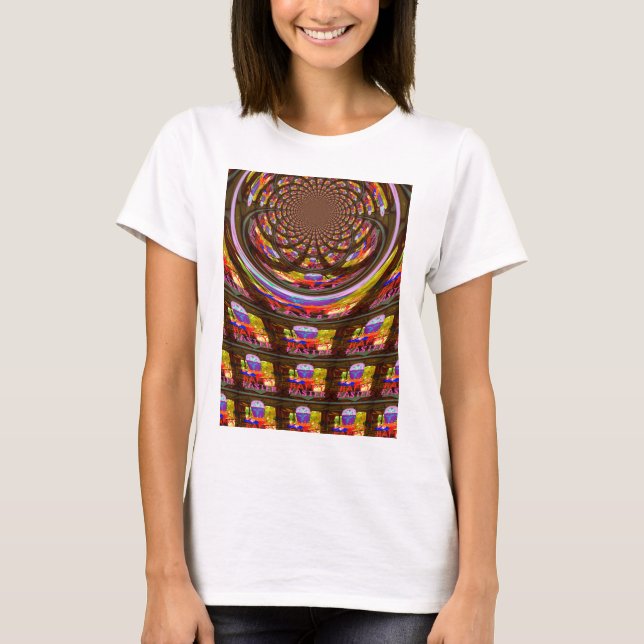 Psychedelic Påsk Kaleidoscope Art Skriv ut T Shirt (Framsida)